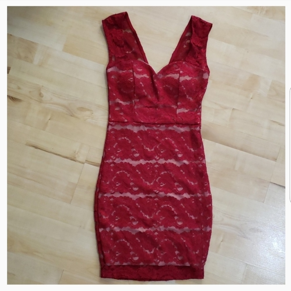 Wine Lace Dress